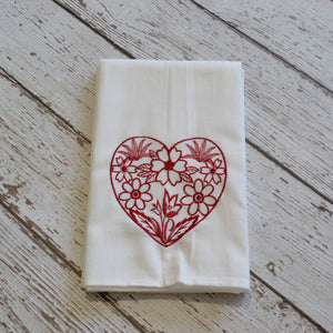 Floral Heart 30x30 Tea Towel (4)