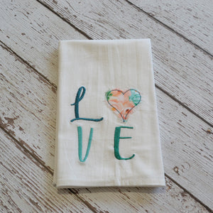 LOVE Floral Heart 30x30 Tea Towel (4)