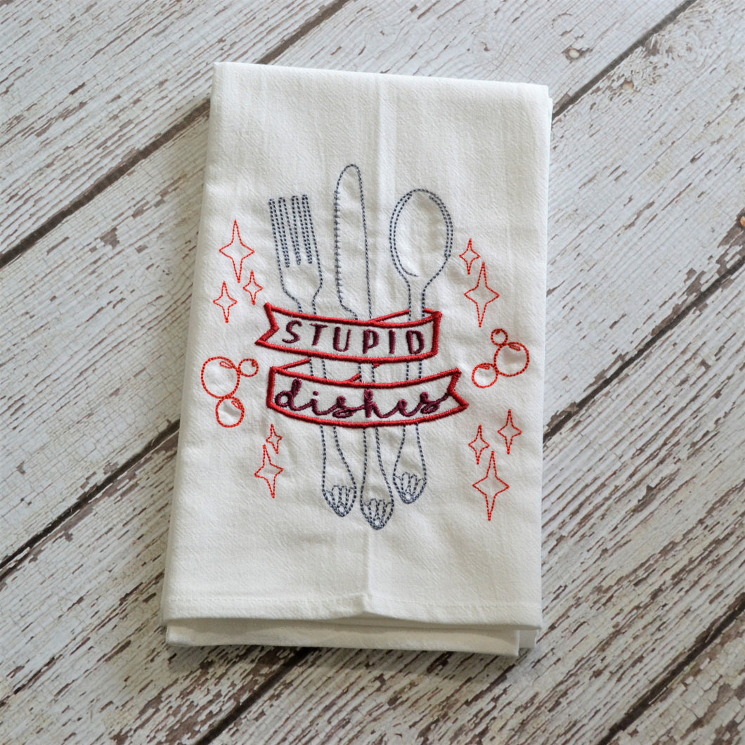 Stupid Dishes 30x30 Tea Towel (4)