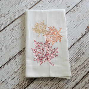 Fall - Lace Leaves 30x30 Tea Towel (4)