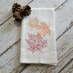 Fall - Lace Leaves 30x30 Tea Towel (4)