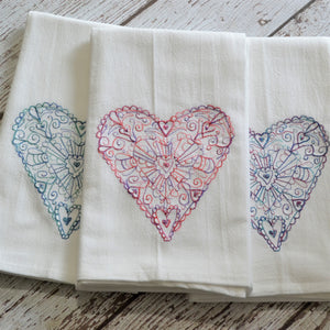 Winter - Lace Heart 30x30 Tea Towel (4)