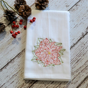 Winter - Lace Poinsettia 30x30 Tea Towel (4)