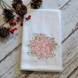 Winter - Lace Poinsettia 30x30 Tea Towel (4)