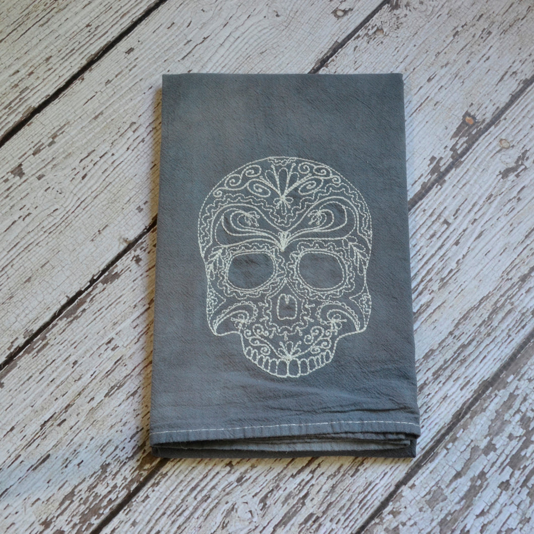 Fall - Glow in Dark Lace Skull 30x30 Tea Towel (2)