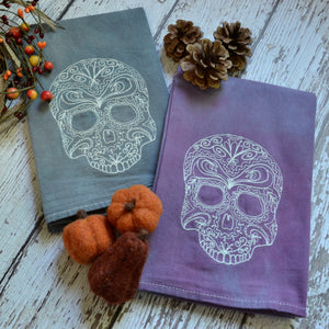 Fall - Glow in Dark Lace Skull 30x30 Tea Towel (2)