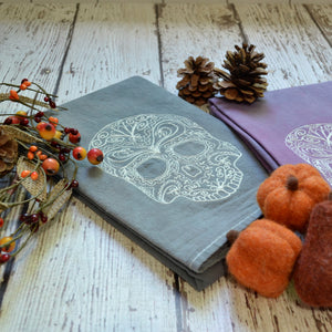 Fall - Glow in Dark Lace Skull 30x30 Tea Towel (2)