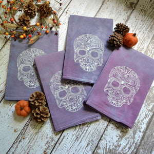Fall - Glow in Dark Lace Skull 30x30 Tea Towel (2)