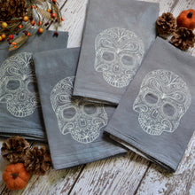 Fall - Glow in Dark Lace Skull 30x30 Tea Towel (2)