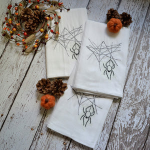 Fall - Glow in Dark Hanging Spider 30x30 Tea Towel (4)