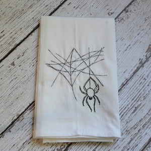 Fall - Glow in Dark Hanging Spider 30x30 Tea Towel (4)