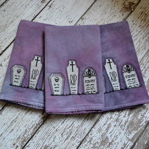 Fall - Glow in Dark Graveyard 30x30 Tea Towel (2)