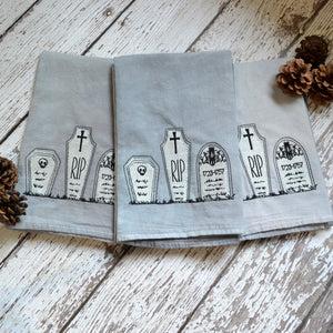 Fall - Glow in Dark Graveyard 30x30 Tea Towel (2)