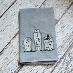 Fall - Glow in Dark Graveyard 30x30 Tea Towel (2)