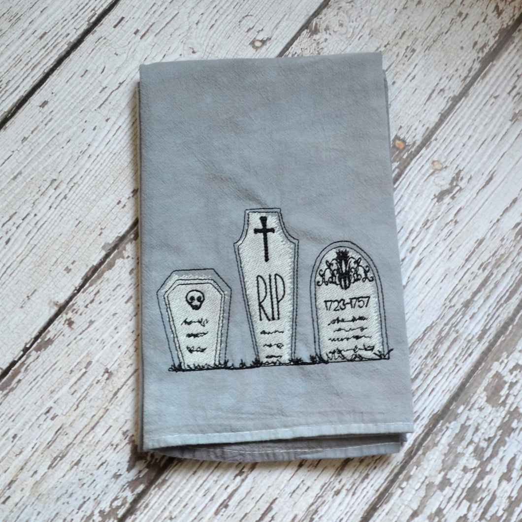 Fall - Glow in Dark Graveyard 30x30 Tea Towel (2)
