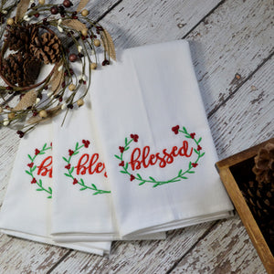 Winter - Blessed Christmas 30x30 Tea Towel (4)