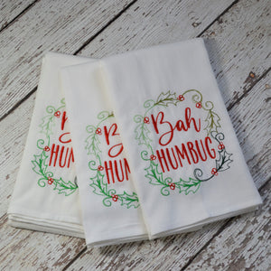 Winter - Bah Humbug 30x30 Tea Towel (4)