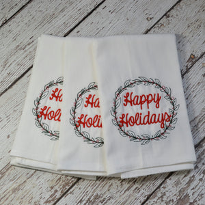 Winter - Happy Holidays 30x30 Tea Towel (4)