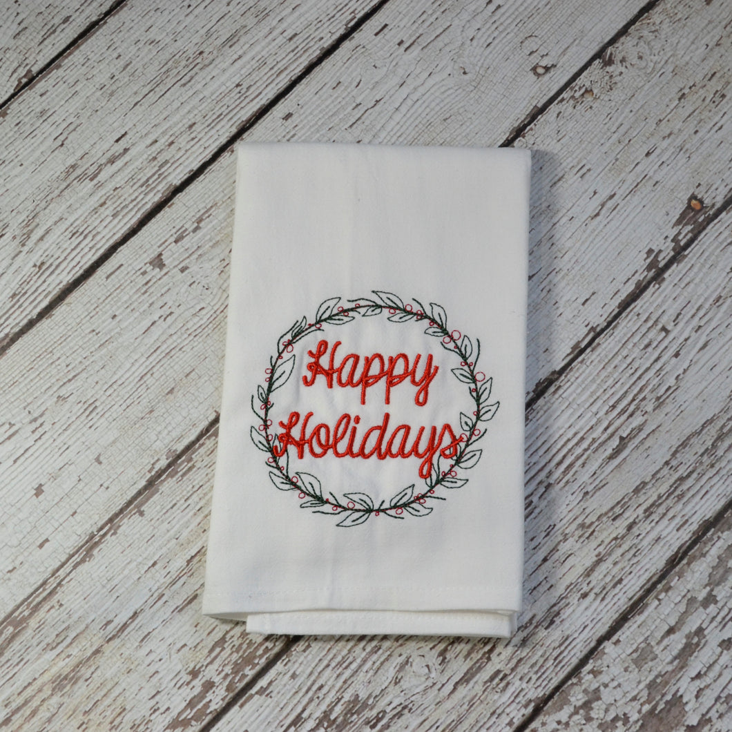 Winter - Happy Holidays 30x30 Tea Towel (4)