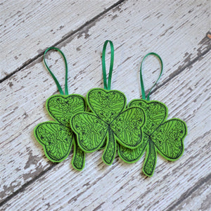 Spring Lace Shamrock Felt Ornament (6)