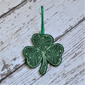 Spring Lace Shamrock Felt Ornament (6)