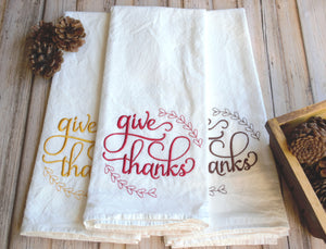 Fall- Give Thanks 30x30 Tea Towel (4)