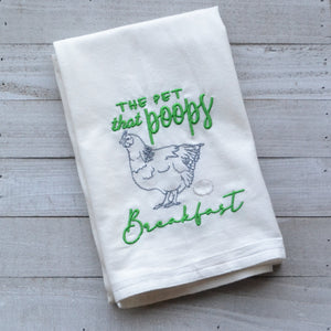 Funny Chicken - Pet That Poops Breakfast 30x30 Tea Towel (4)