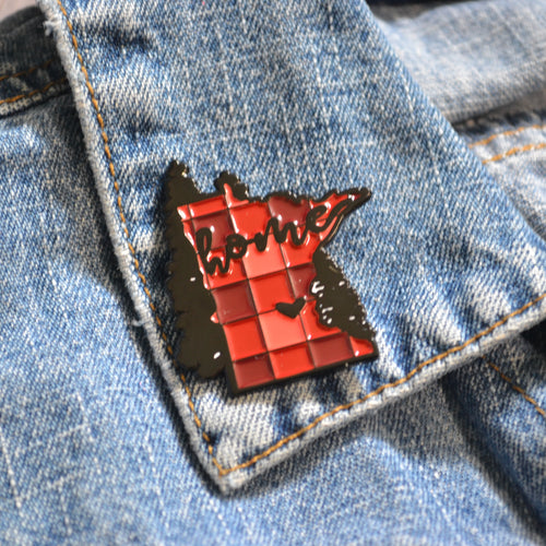 SALE - MN 'home' Plaid Enamel Pin (6) - Only Available in Minnesota Design
