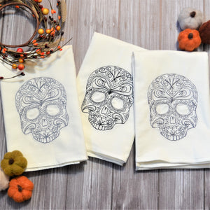 Fall - Lace Skull 30x30 Tea Towel (4)