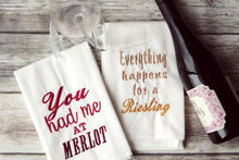 Wine Lovers - Merlot OR Riesling 30x30 Tea Towel (4)