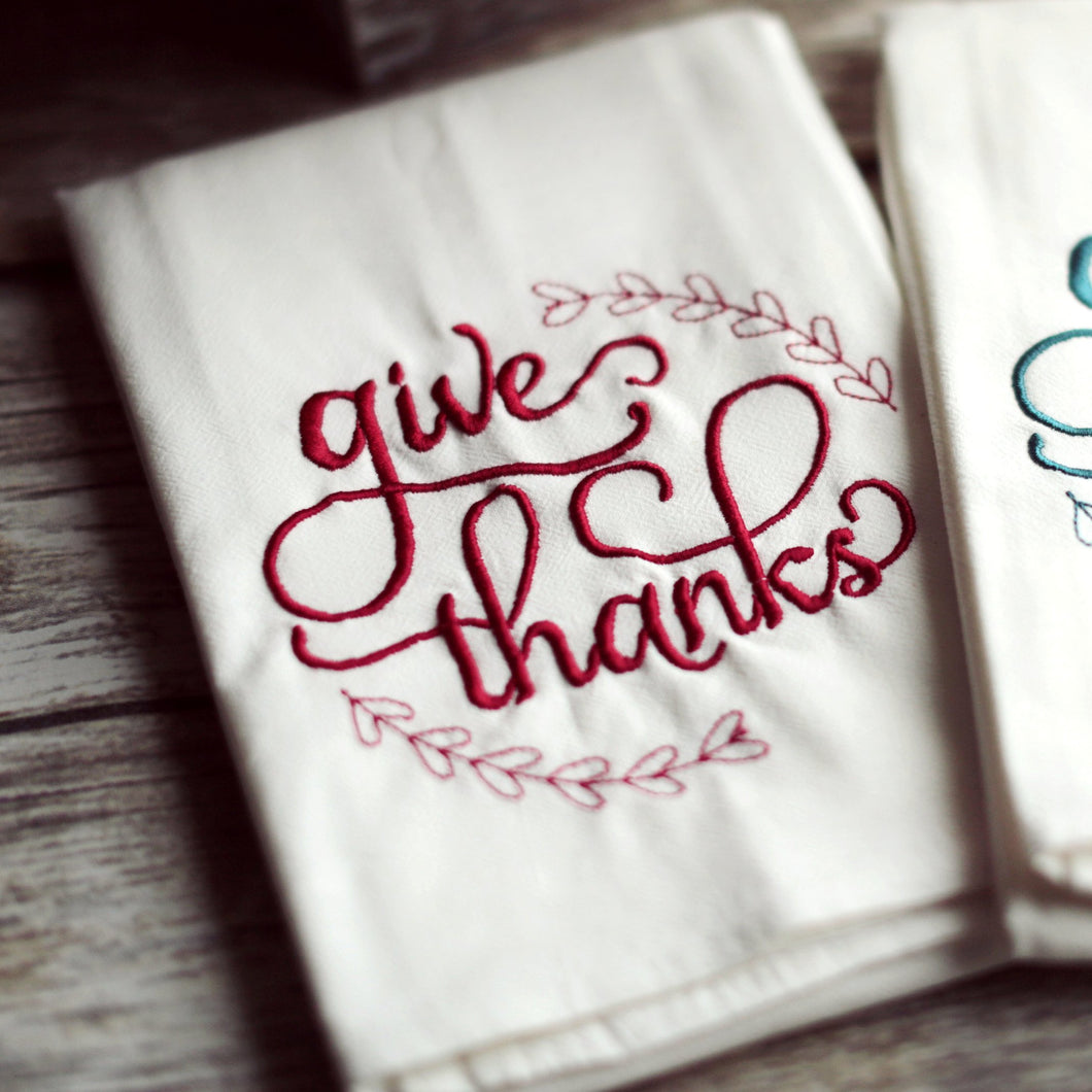 Fall- Give Thanks 30x30 Tea Towel (4)