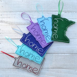 State "home" State Felt Ornament Pack 2 (12)